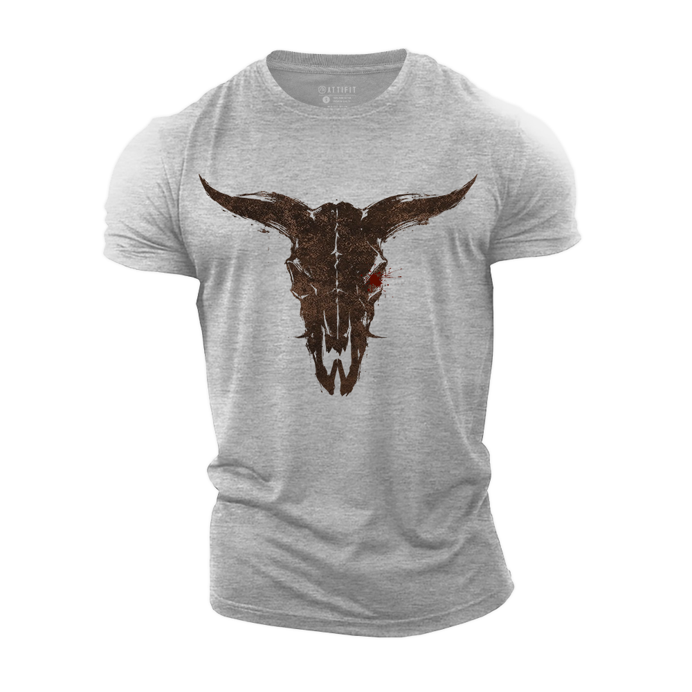 Bull Skull Cotton T-Shirt