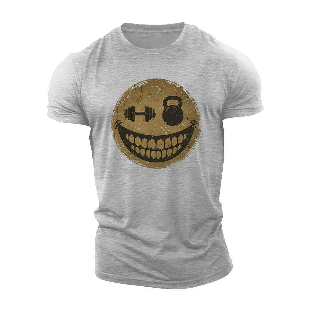 Gym Smile Face Cotton T-Shirt