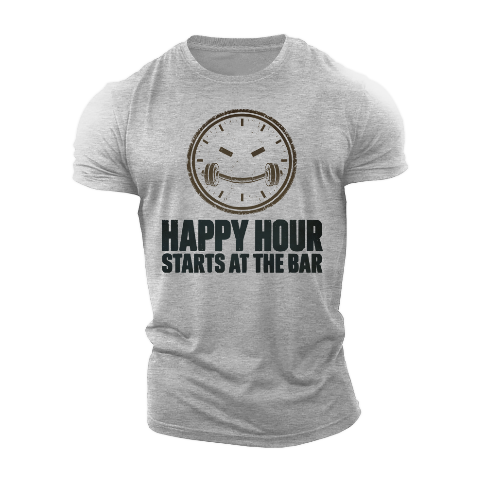 Happy Hour Starts Here Cotton T-Shirt