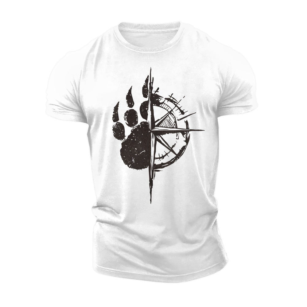 Bear Paw Compass Cotton T-Shirt