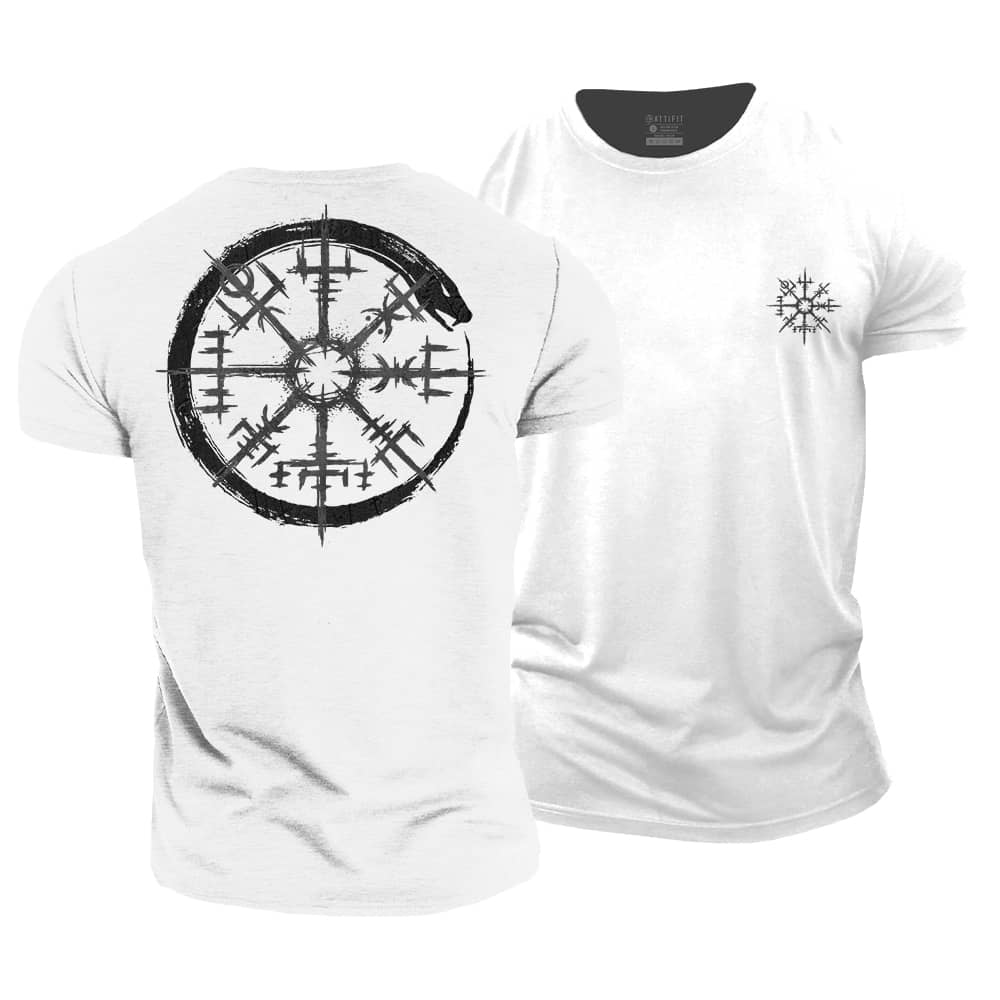 Jörmungandr Compass Cotton T-Shirt