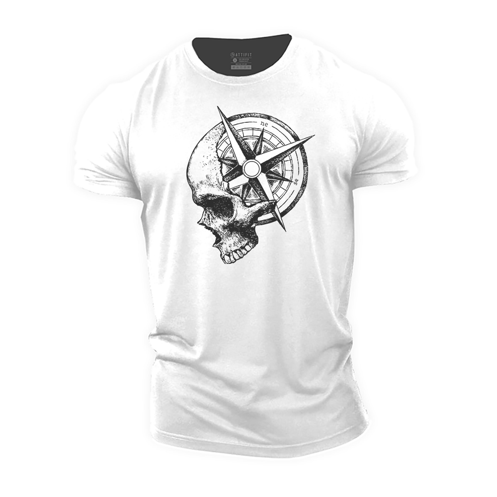 Skull Compass Cotton T-Shirt