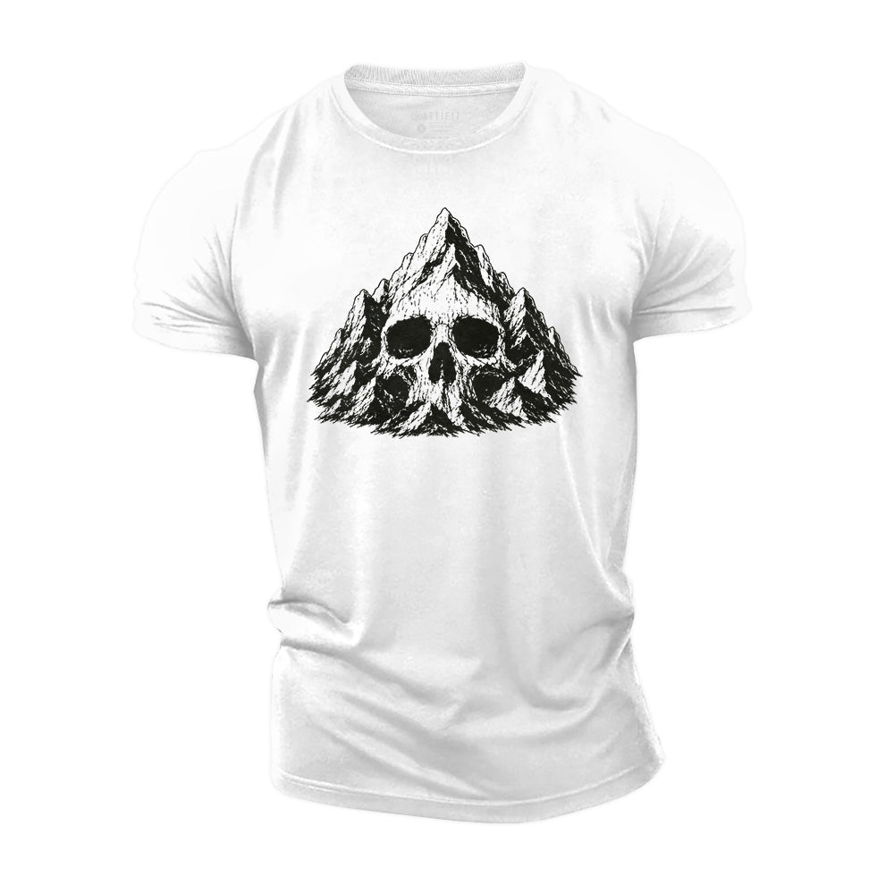 Skull Among Peaks Cotton T-Shirt
