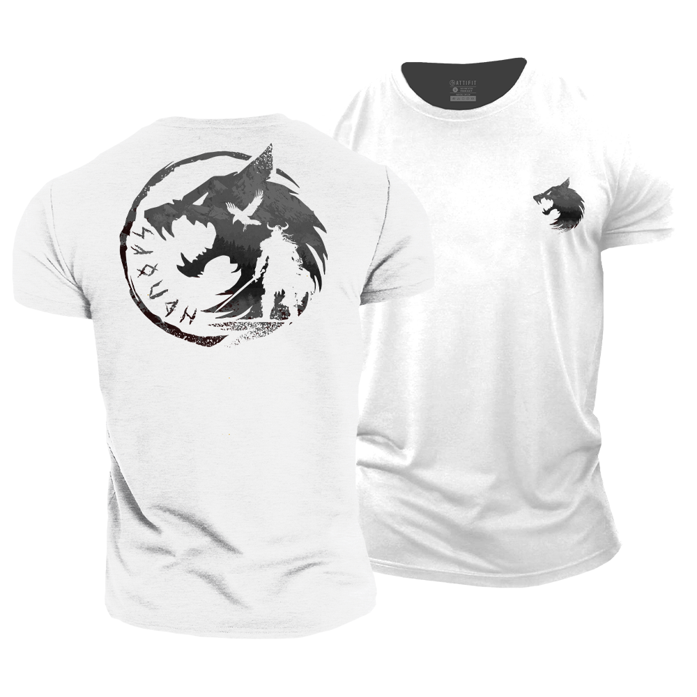 Viking Wolf Warrior Cotton T-Shirt