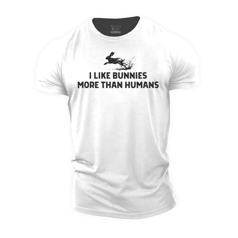 I like Bunnies More Than Humans Cotton T-Shirt
