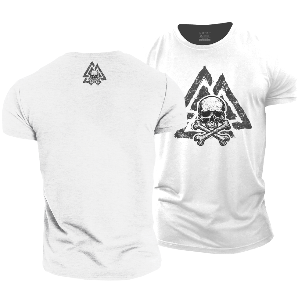 The Valknut Skull Cotton T-Shirt