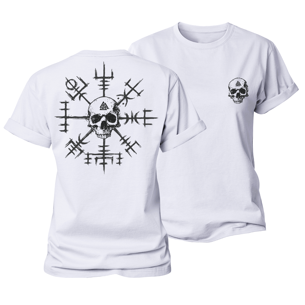 Viking Compass Skull Women's Cotton T-Shirt