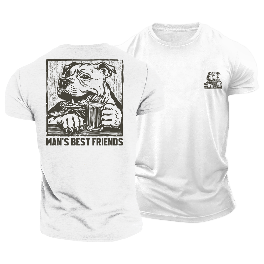 Dog and Beer Lover Cotton T-Shirt