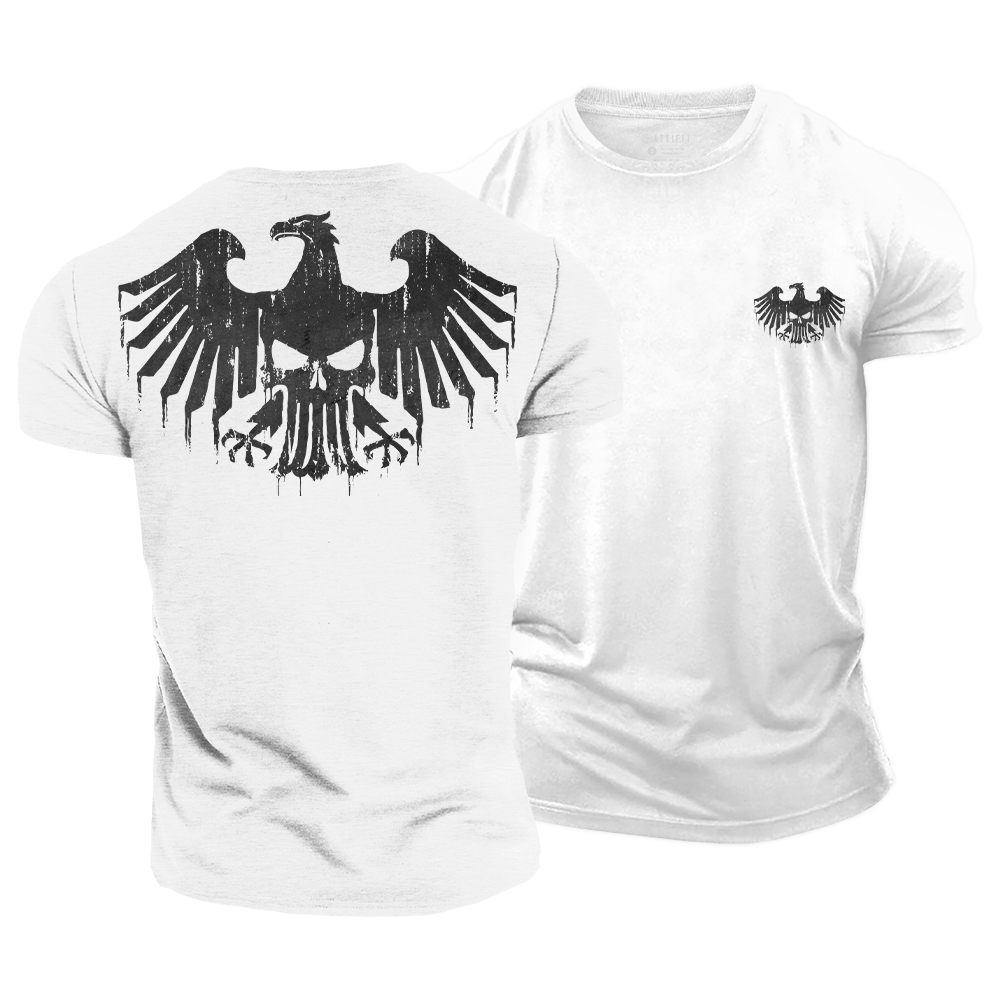 Skull Iron Eagle Cotton T-Shirt