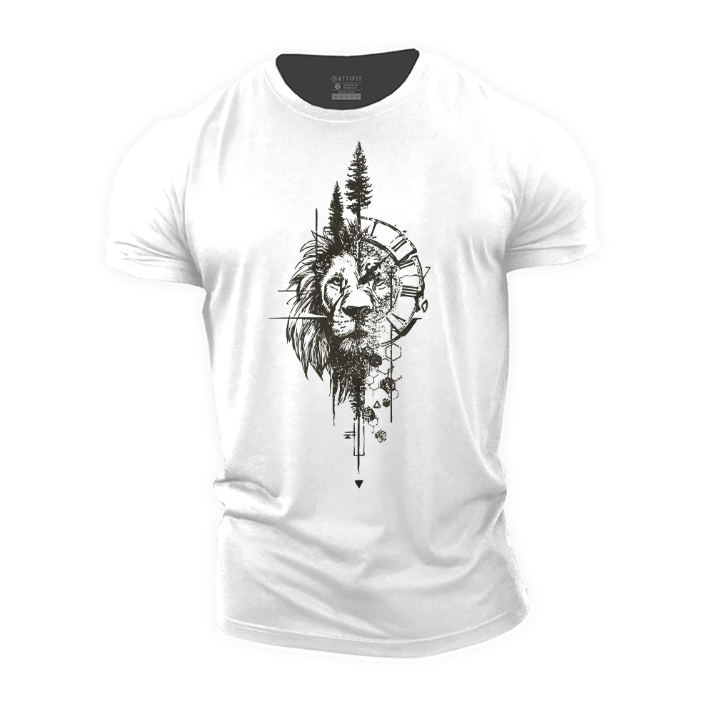 Lions and Nature Cotton T-Shirt