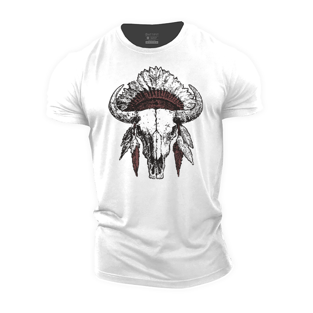 Indian Style Bull Head Cotton T-Shirt