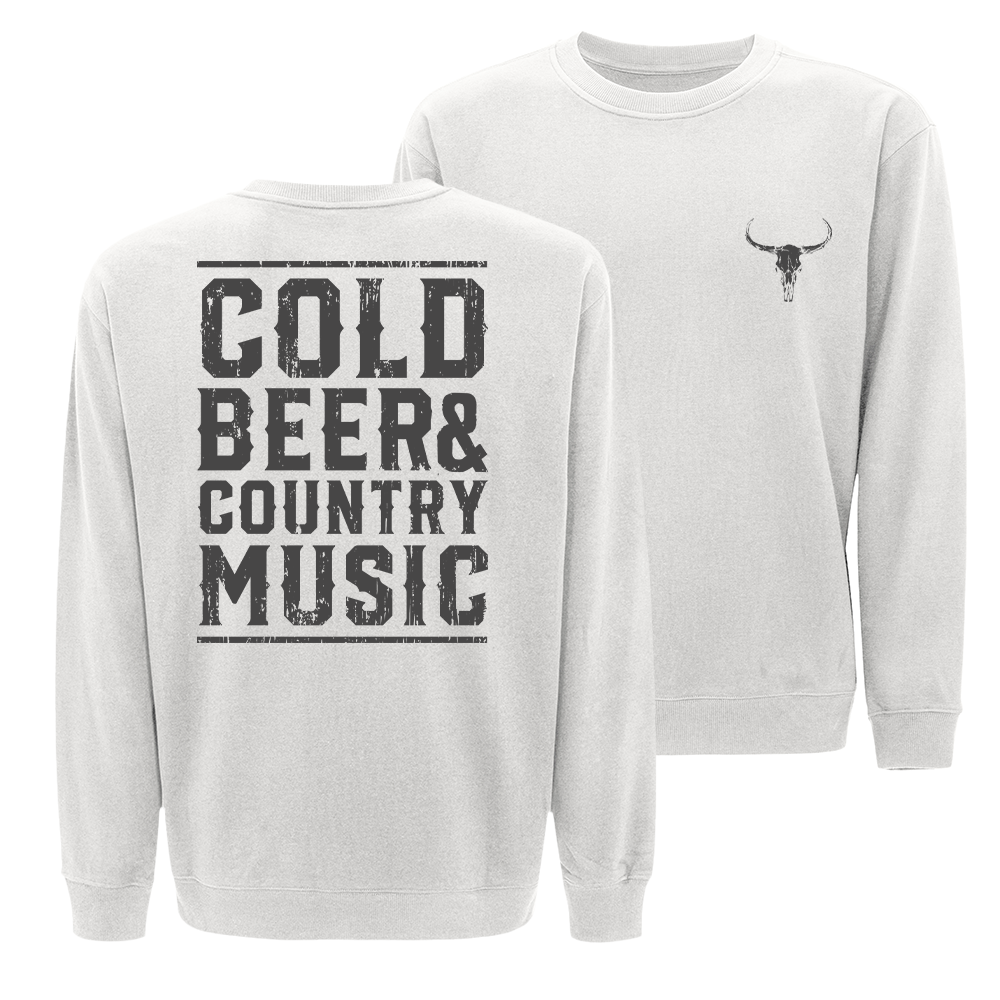 Cold Beer and Country Music Crewneck Sweatshirt