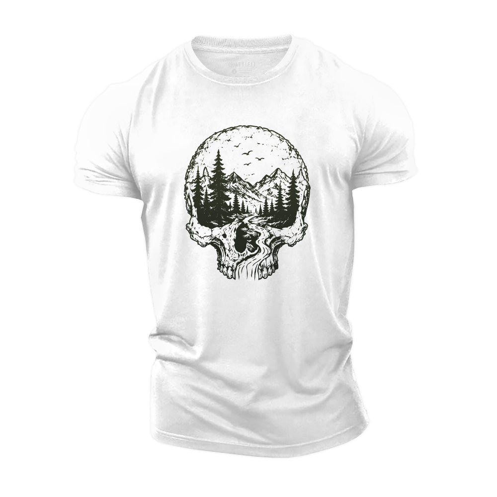 Mountain Soul Skull Cotton T-Shirt