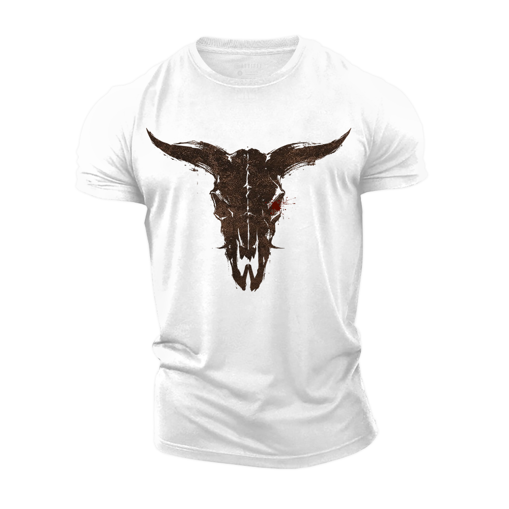 Bull Skull Cotton T-Shirt