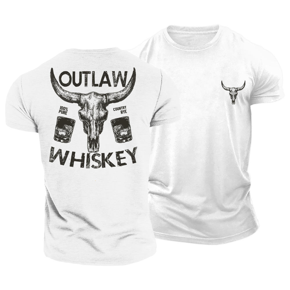 Vintage Outlaw Whiskey Cotton T-Shirt