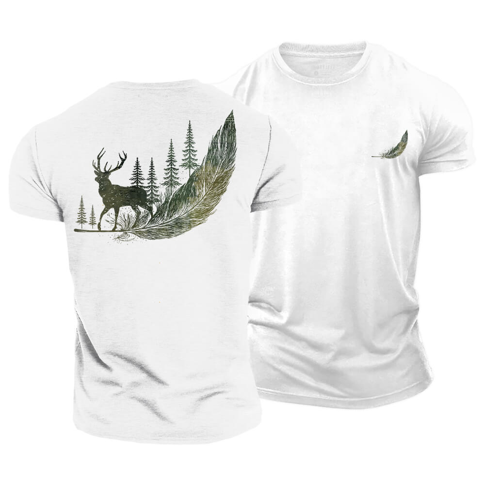 Feather Forest Cotton T-Shirt