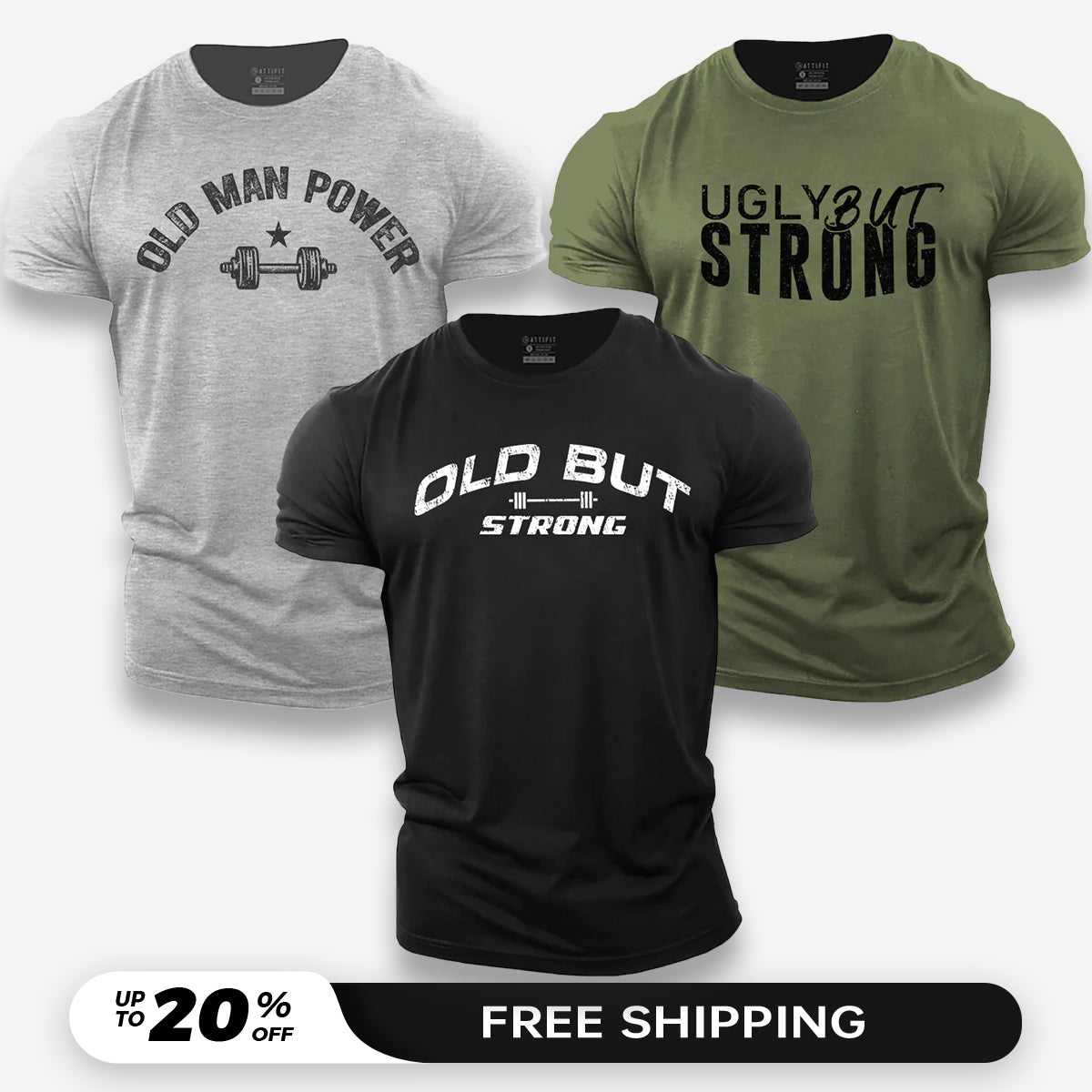 Old Strong 3-Pack - Cotton T-Shirts
