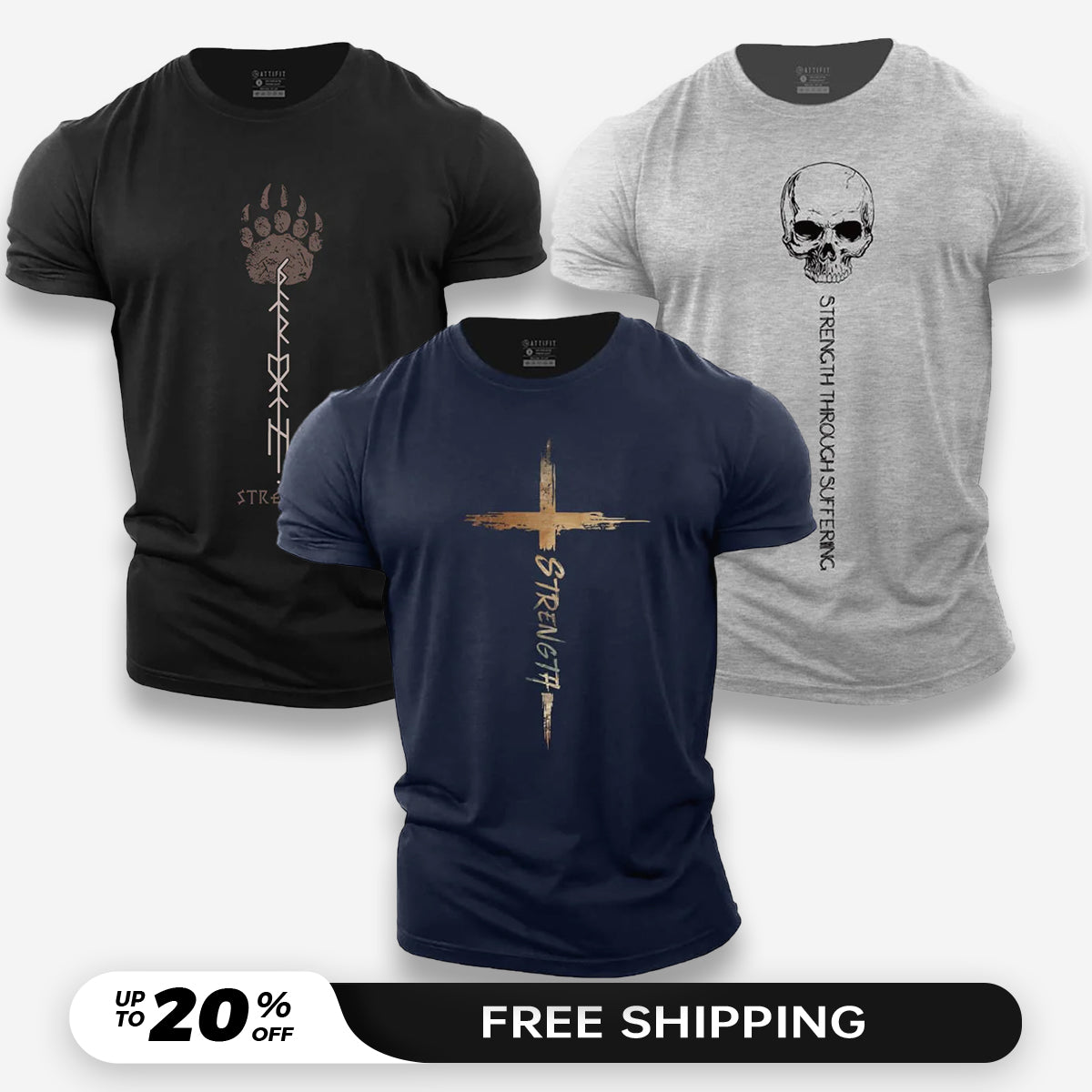 Strength 3-Pack - Cotton T-Shirts