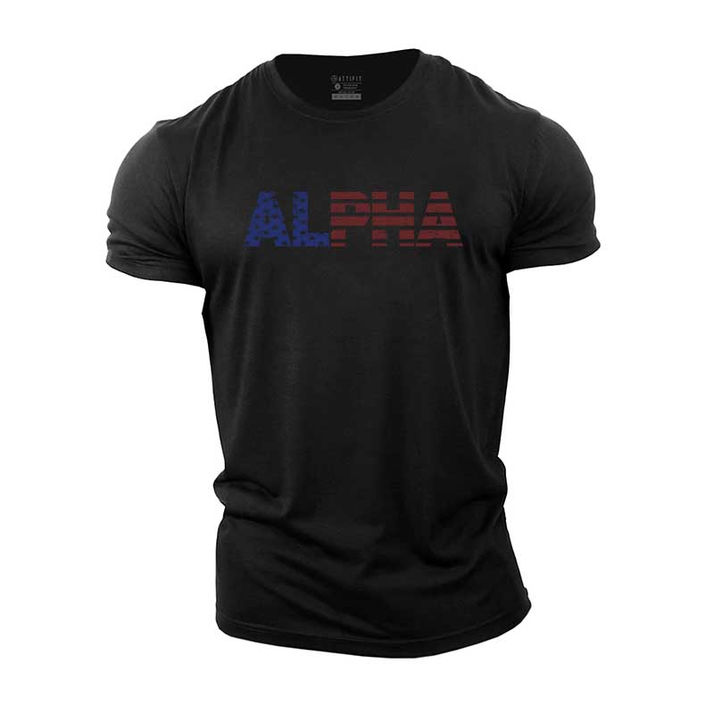 T-shirts en coton à motif graphique Alpha
