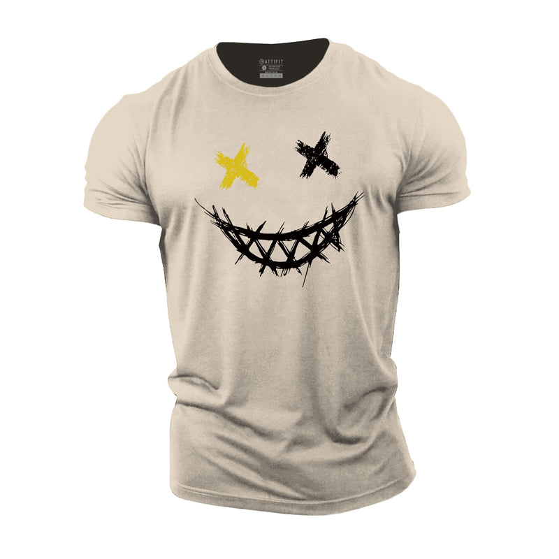 Cotton Smiley Face Men's T-shirts