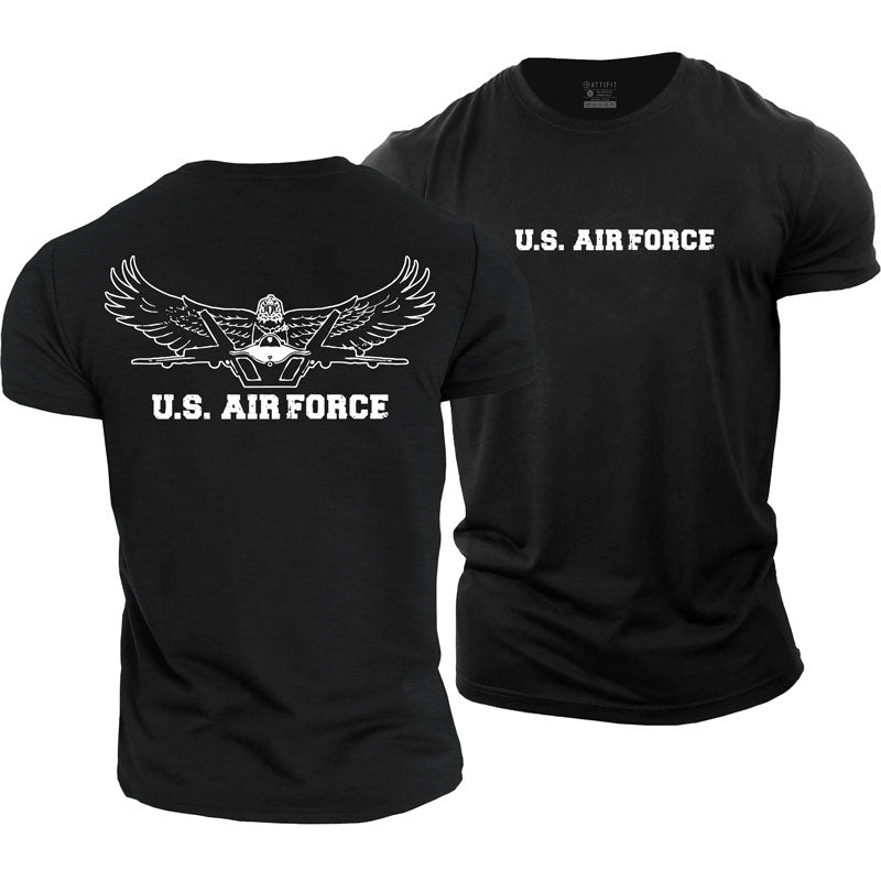Baumwoll-T-Shirts mit US AIR FORCE-Grafik für Herren
