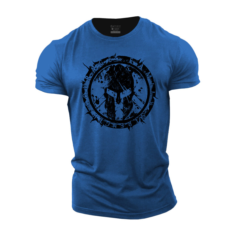 Baumwoll-Spartan-Grafik-T-Shirts für Herren