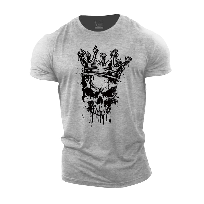 T-shirts pour hommes en coton avec motif squelette