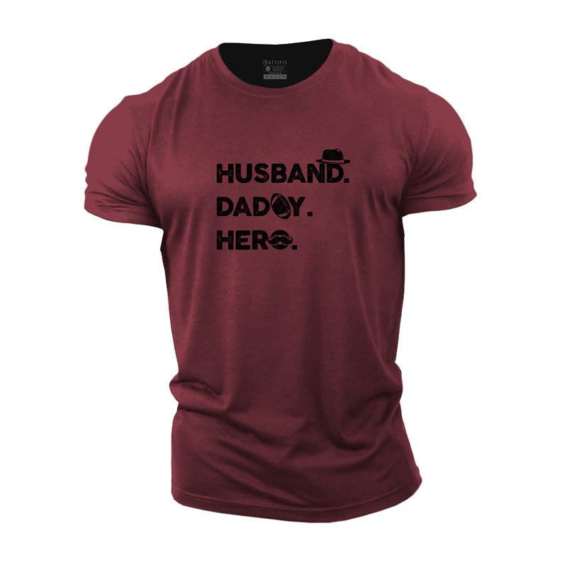 Cotton Husband Daddy Hero Graphic T-shirts