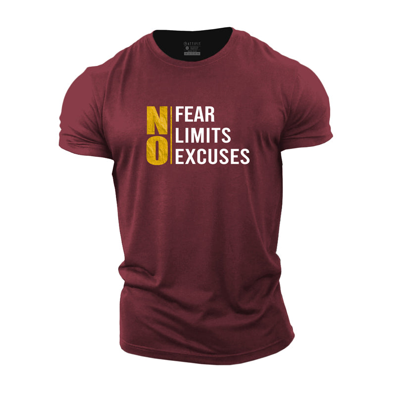 Cotton No Fear Limits Excuses Graphic Men's T-shirts