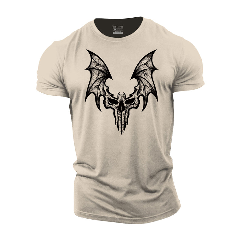 Cotton Bat Skeleton Graphic Men's T-shirts