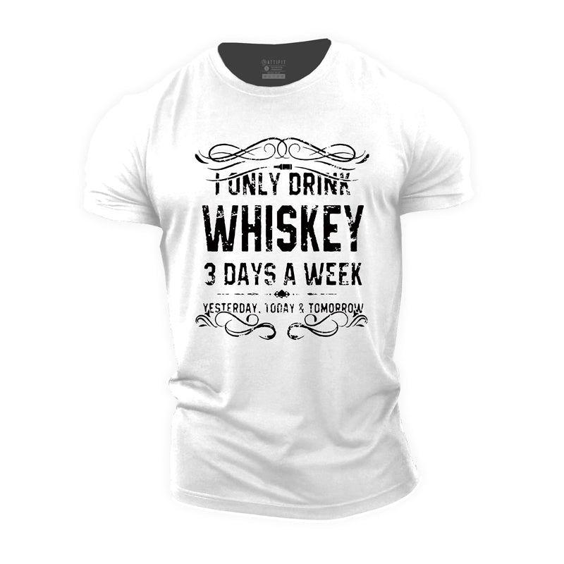 Cotton Drink Whiskey Graphic Fitness T-shirts