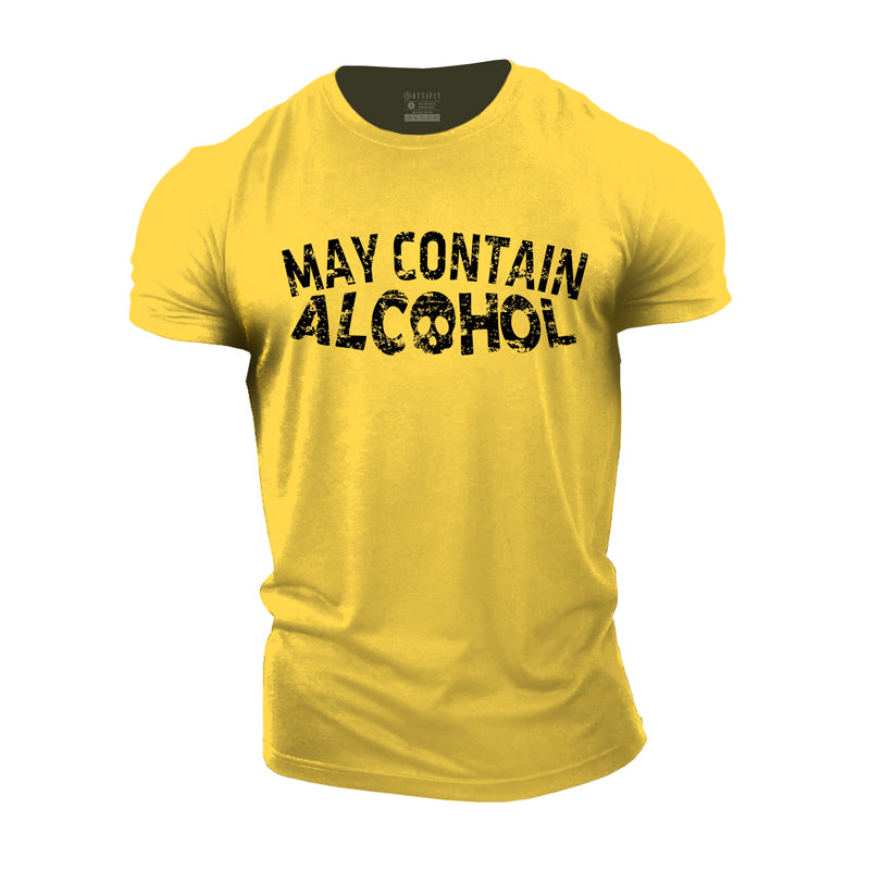 Cotton Men's May Contain Alcohol Graphic T-shirts