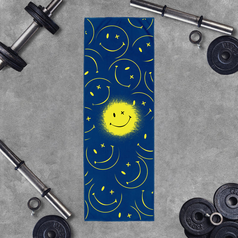 Smile Emoticon Graphic Workout Cooling Towel
