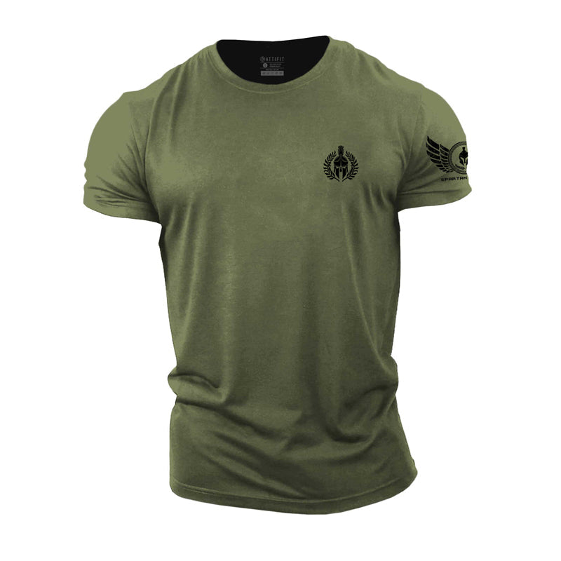 Cotton Spartan With Olive Branch Graphic T-shirts