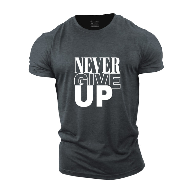 T-shirts graphiques en coton Never Give Up