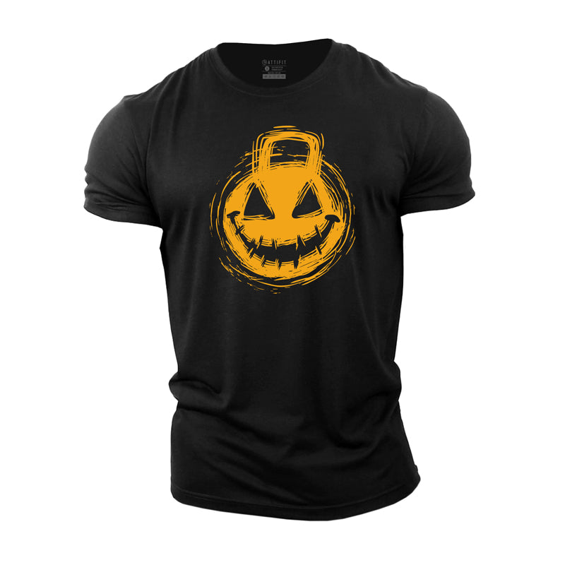 Cotton Smiley Kettlebell Graphic Men's T-shirts