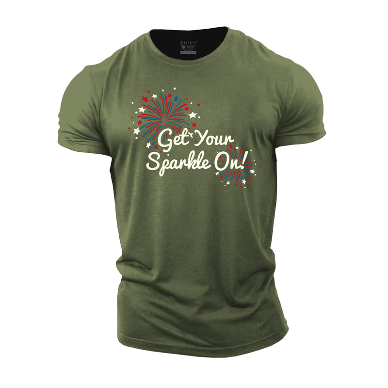 Cotton Get Your Sparkle On Graphic Men's T-shirts