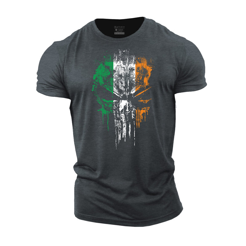 Cotton Skull St.Patrick's Day Graphic Men's T-shirts