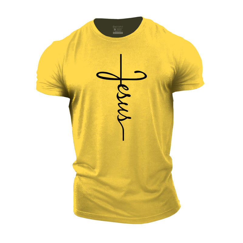 Cotton Jesus Christ Faith Graphic Men's T-shirts