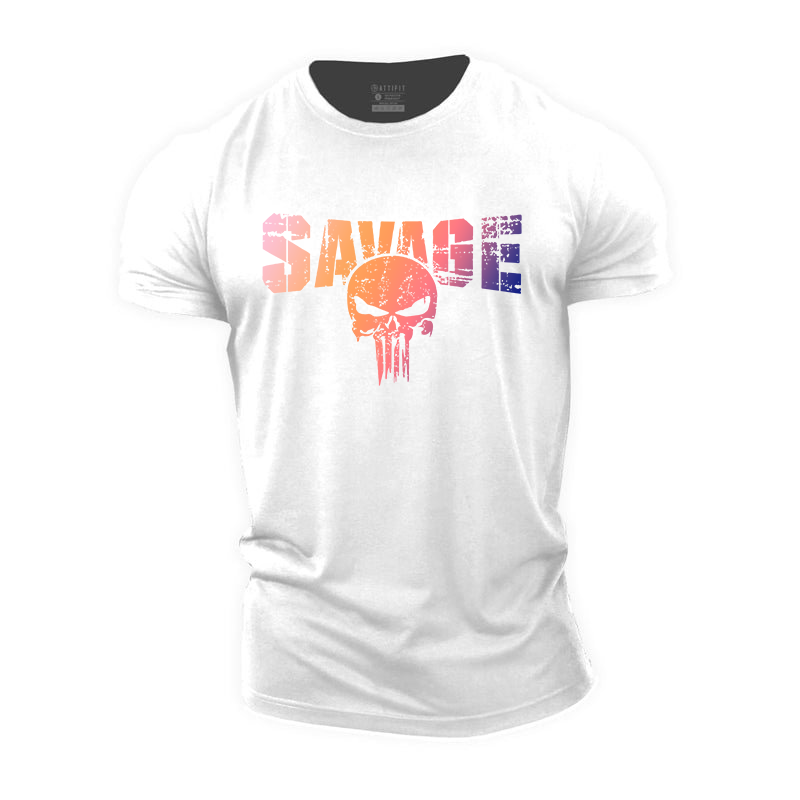 Savage Skull Cotton T-shirts