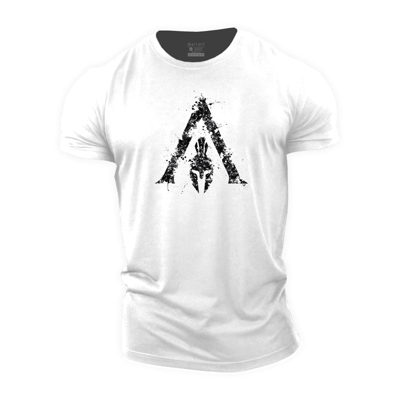 Fitness-Spartan-Grafik-T-Shirts für Herren aus Baumwolle