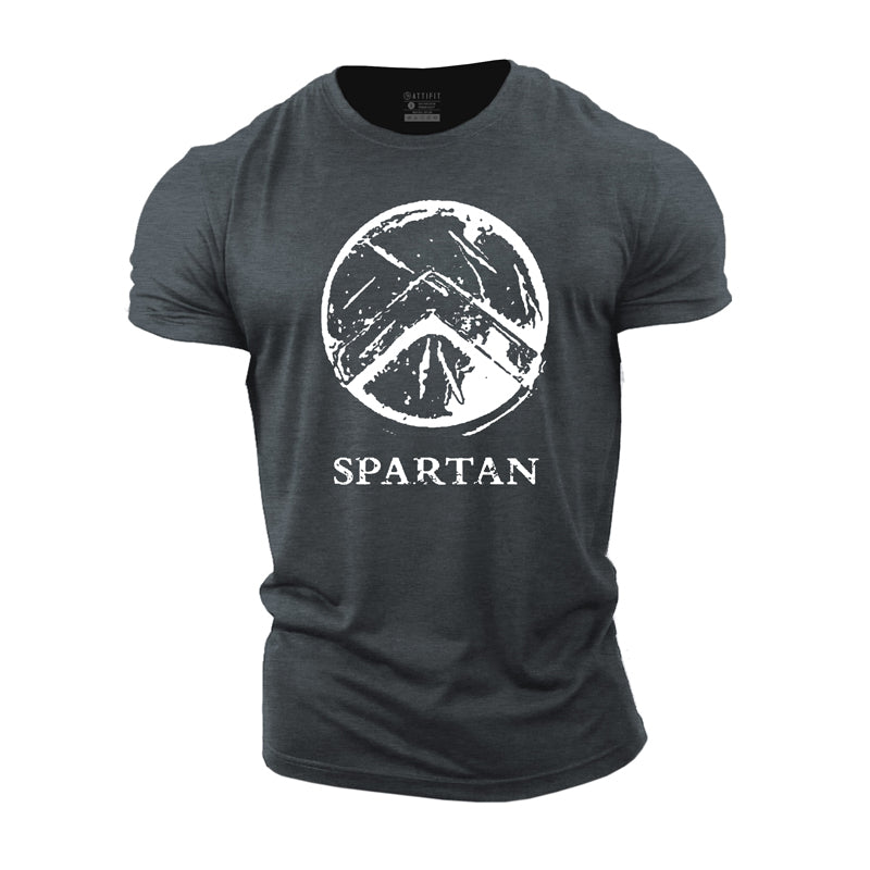 Cotton Spartan Shield Graphic Gym T-shirts