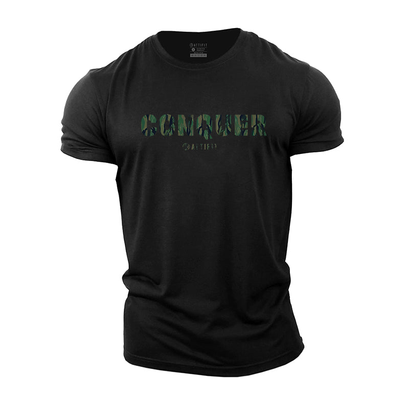 Conquer Graphic Men's Fitness T-shirts