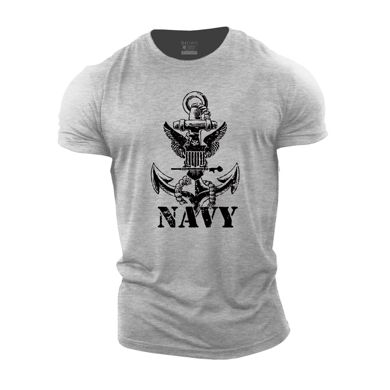 Cotton Navy Graphic Men's T-shirts