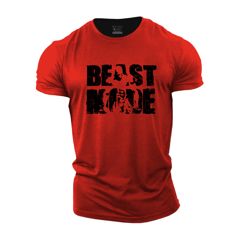 Cotton Beast Mode Graphic Men's T-shirts