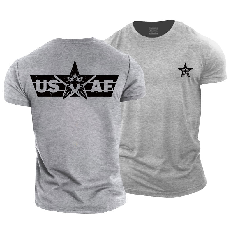 Baumwoll-T-Shirts mit USAF-Grafik für Herren