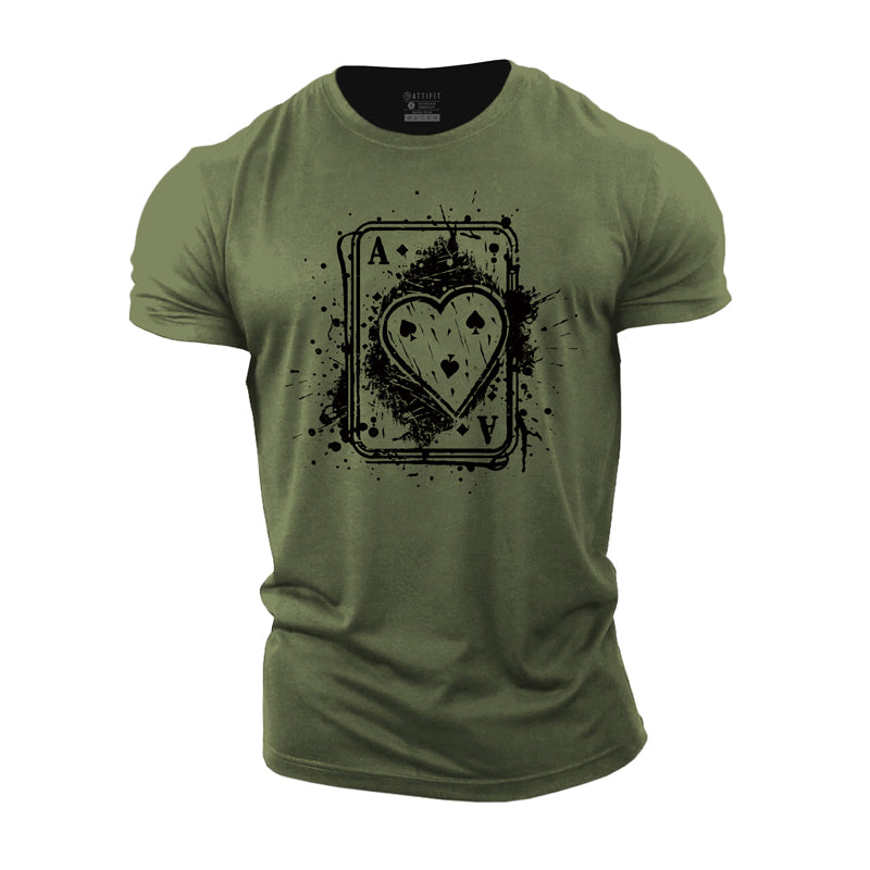 Cotton The Ace Of Diamonds Graphic Men's Fitness T-shirts