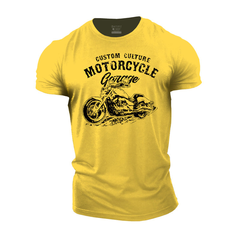 T-shirts pour hommes en coton avec graphique de moto