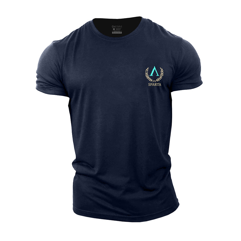 Cotton Sparta Shield Graphic Men's Fitness T-shirts