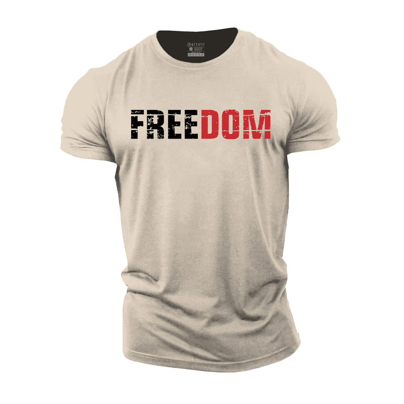 Cotton Freedom Letter Workout T-shirts